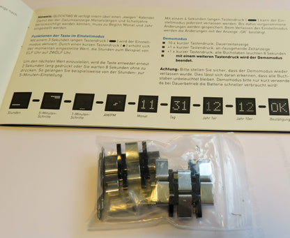 Biegert & Funk Clocktwo W 001 Armbanduhr - Uhr die Uhrzeit schreibt - Fullset! - Sammler - Uhren