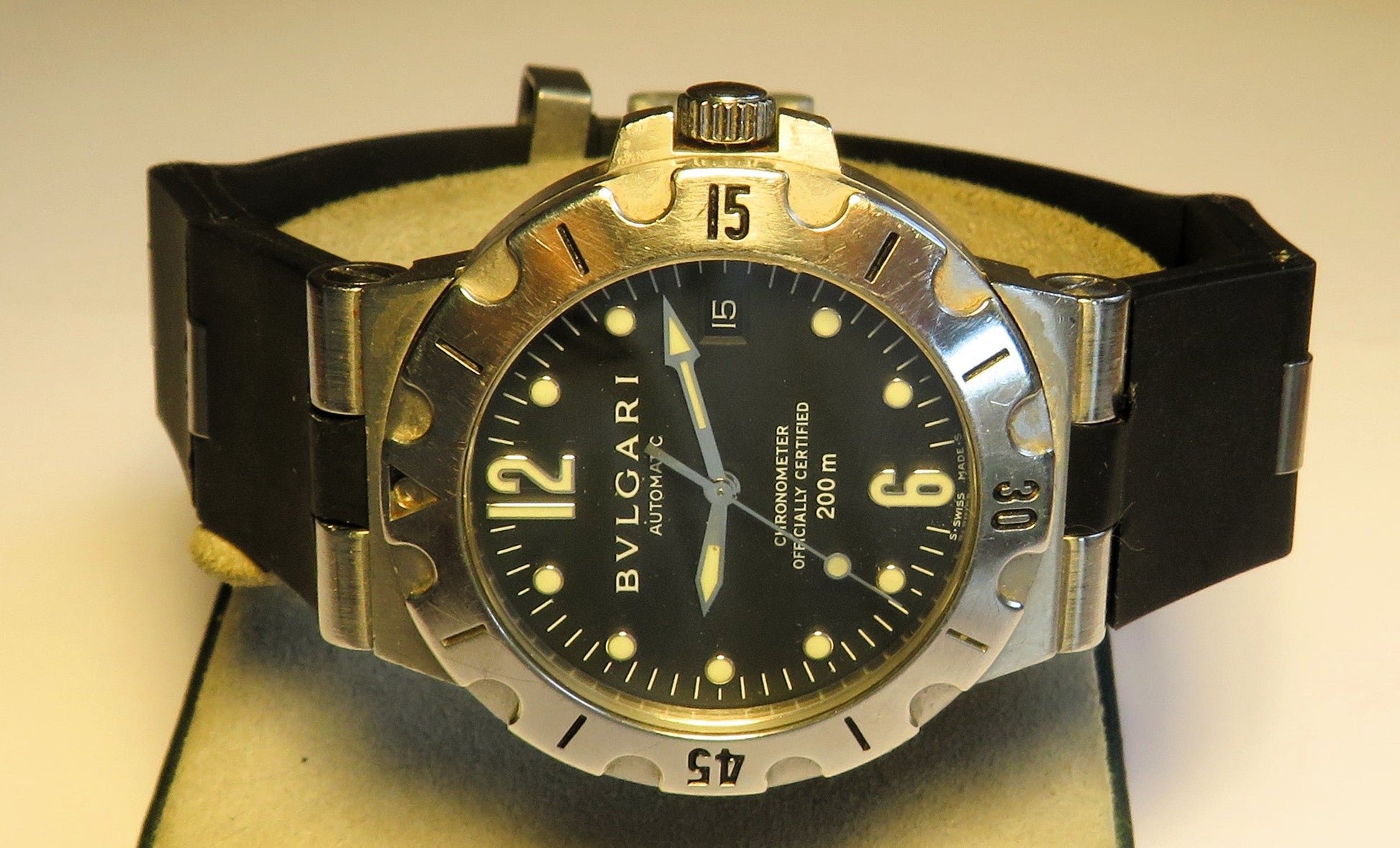 Bulgari Diagono Luxus Herren SD 38 S Automatik Chronometer Taucheruhr 200m - Sammler - Uhren