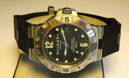 Bulgari Diagono Luxus Herren SD 38 S Automatik Chronometer Taucheruhr 200m - Sammler - Uhren
