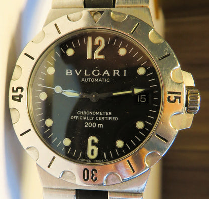 Bulgari Diagono Luxus Herren SD 38 S Automatik Chronometer Taucheruhr 200m - Sammler - Uhren