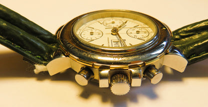 Bulova 4806 NOS Herren Chronorgraph Automatik Stahl Gold Day Date OVP - Sammler - Uhren