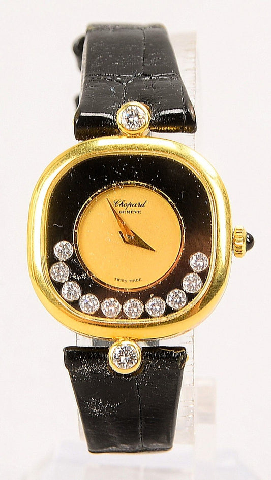 Chopard Happy Diamonds 18K Gold Luxus Damen Armbanduhr Quarz 12 Diamanten OVP - Sammler - Uhren
