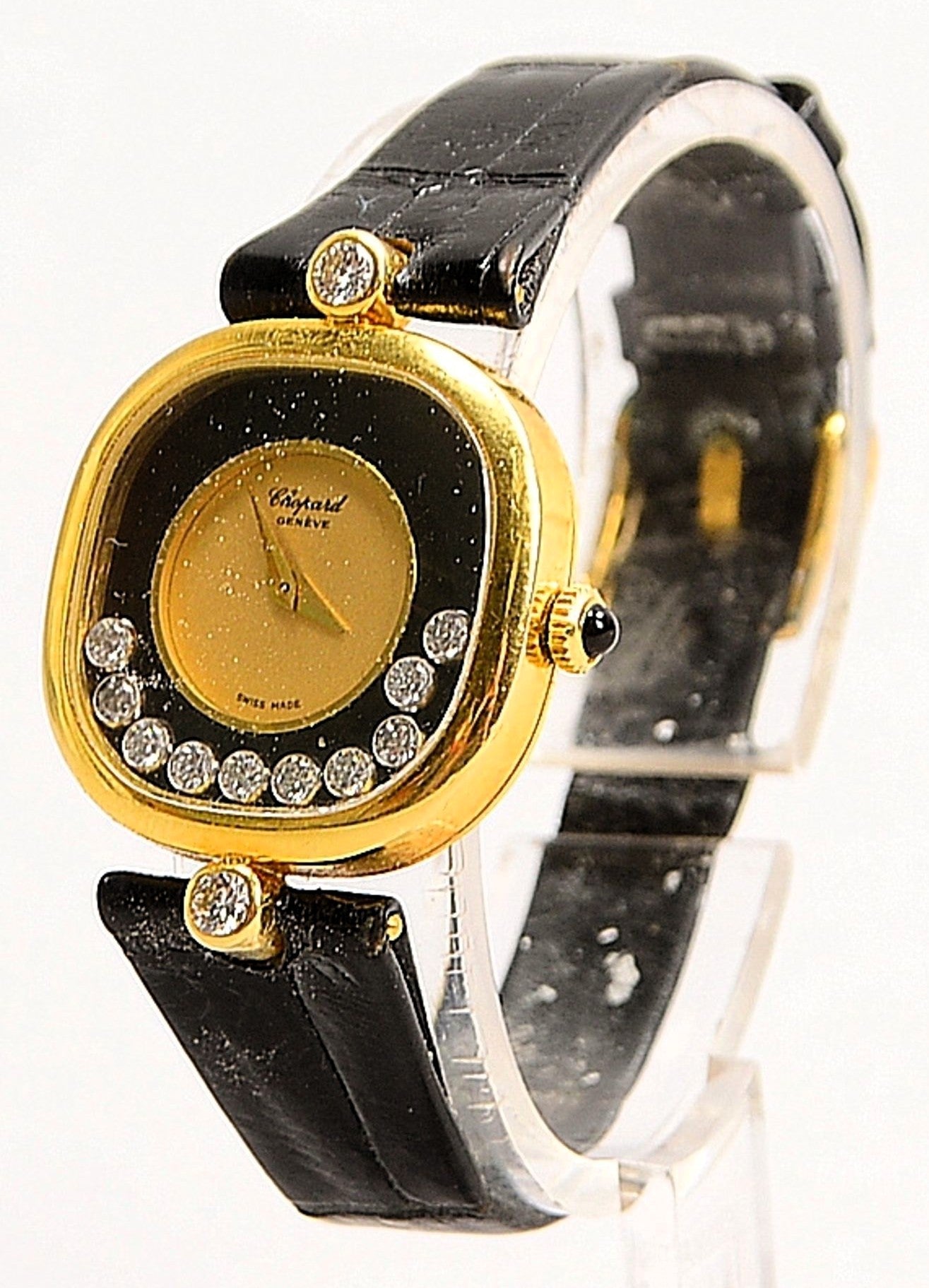 Chopard Happy Diamonds 18K Gold Luxus Damen Armbanduhr Quarz 12 Diamanten OVP - Sammler - Uhren