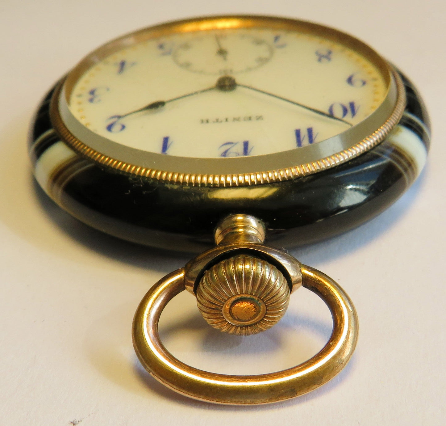 Chronomètre Zenith seltenste Luxus Herren Taschenuhr in Achat Gehäuse ca. 1900 - Sammler - Uhren