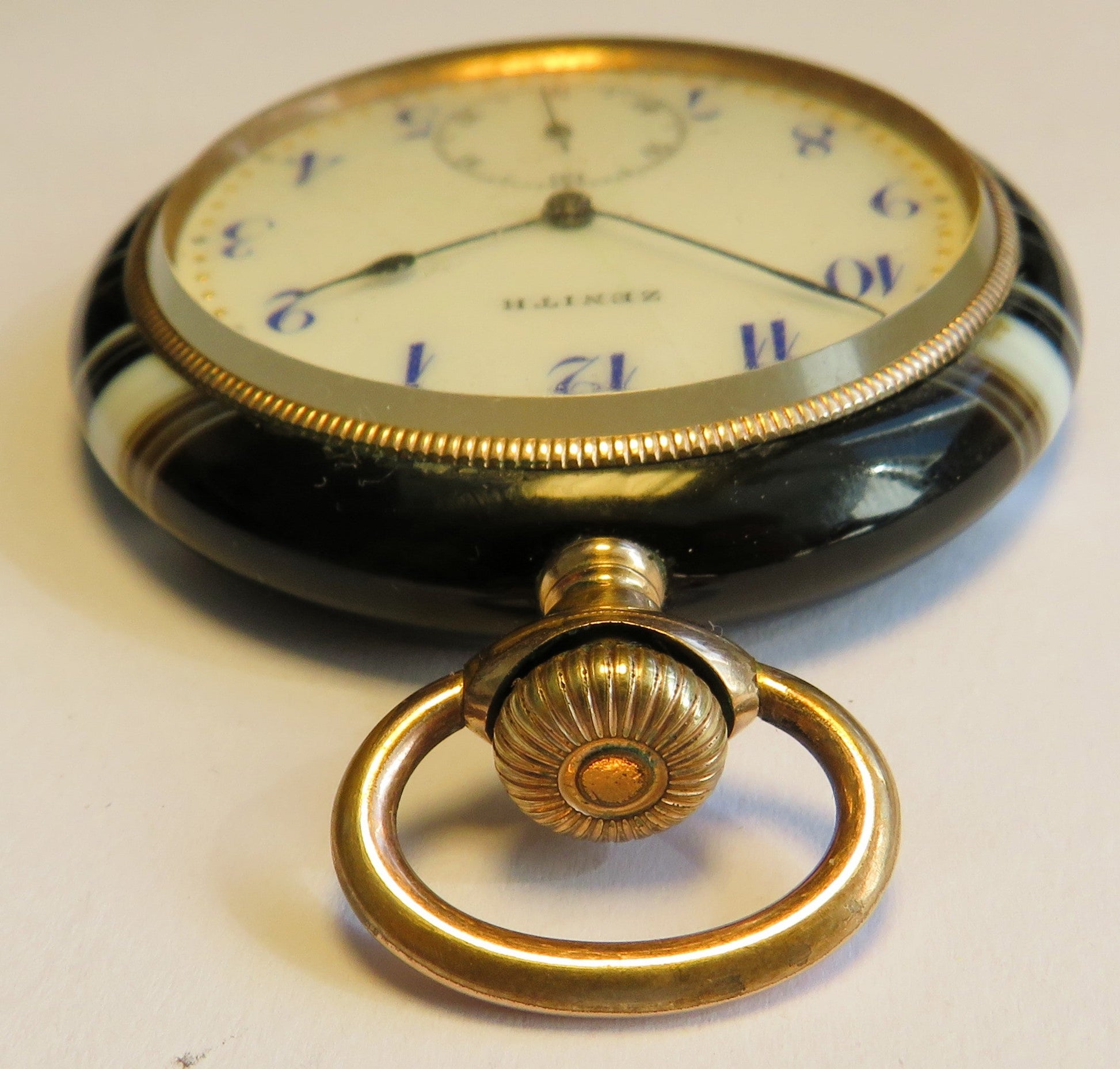Chronomètre Zenith seltenste Luxus Herren Taschenuhr in Achat Gehäuse ca. 1900 - Sammler - Uhren
