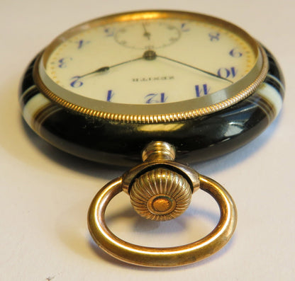 Chronomètre Zenith seltenste Luxus Herren Taschenuhr in Achat Gehäuse ca. 1900 - Sammler - Uhren