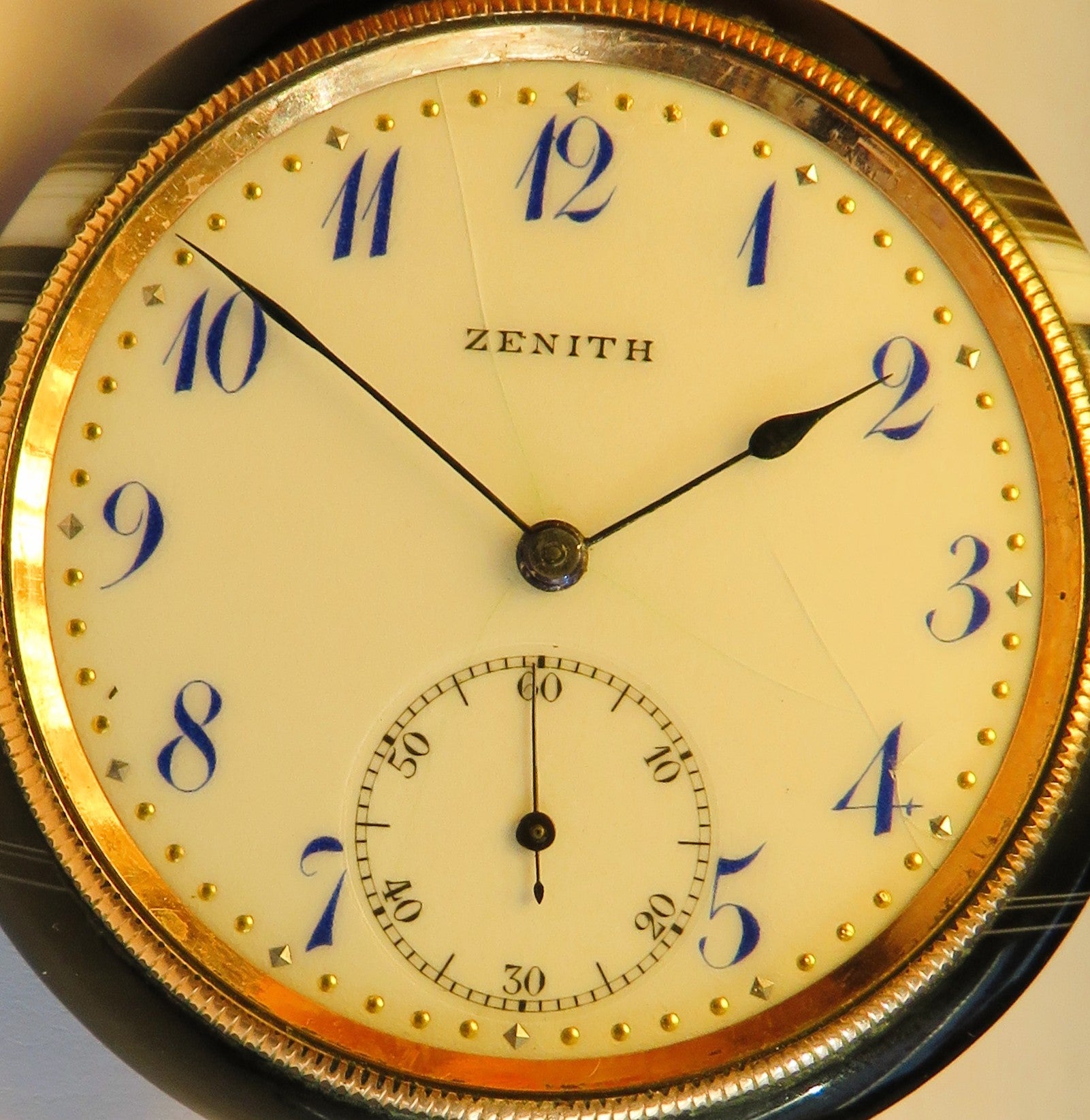 Chronomètre Zenith seltenste Luxus Herren Taschenuhr in Achat Gehäuse ca. 1900 - Sammler - Uhren