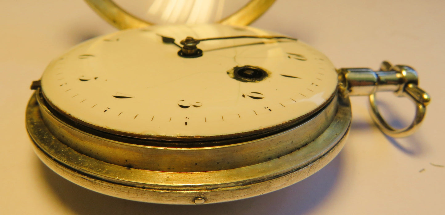 Coulin Jacques à Genève Spindel Taschenuhr Silber ca. 1795 - läuft - Sammler - Uhren