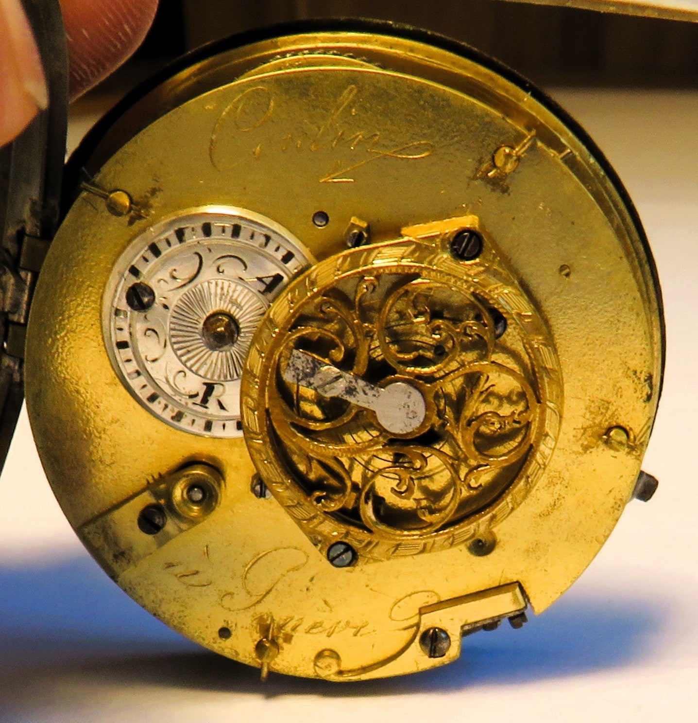 Coulin Jacques à Genève Spindel Taschenuhr Silber ca. 1795 - läuft - Sammler - Uhren