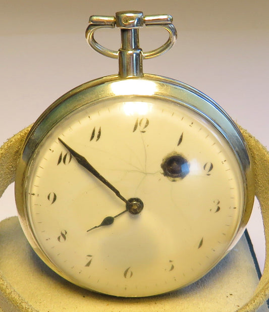 Coulin Jacques à Genève Spindel Taschenuhr Silber ca. 1795 - läuft - Sammler - Uhren