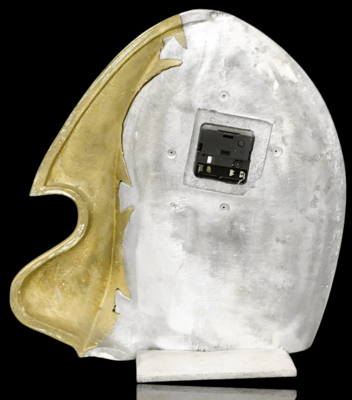 David Marshall Brutalist Design Tisch Quarzuhr Motiv ca. 1940 Aluminium Messing - Sammler-Uhren