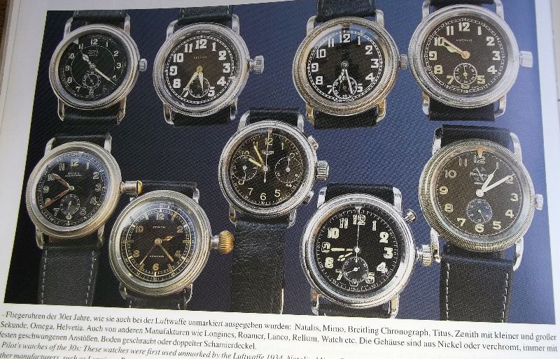 Domino frühe Pfeilindex Fliegeruhr Pilot Watch Reichsluftwaffe 1930 WK2 läuft - Sammler - Uhren
