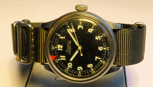 Domino frühe Pfeilindex Fliegeruhr Pilot Watch Reichsluftwaffe 1930 WK2 läuft - Sammler - Uhren