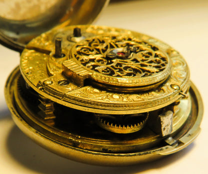 Eardly Norton London Spindeltschenuhr ca. 1775 englischer Hofuhrmacher - Sammler - Uhren