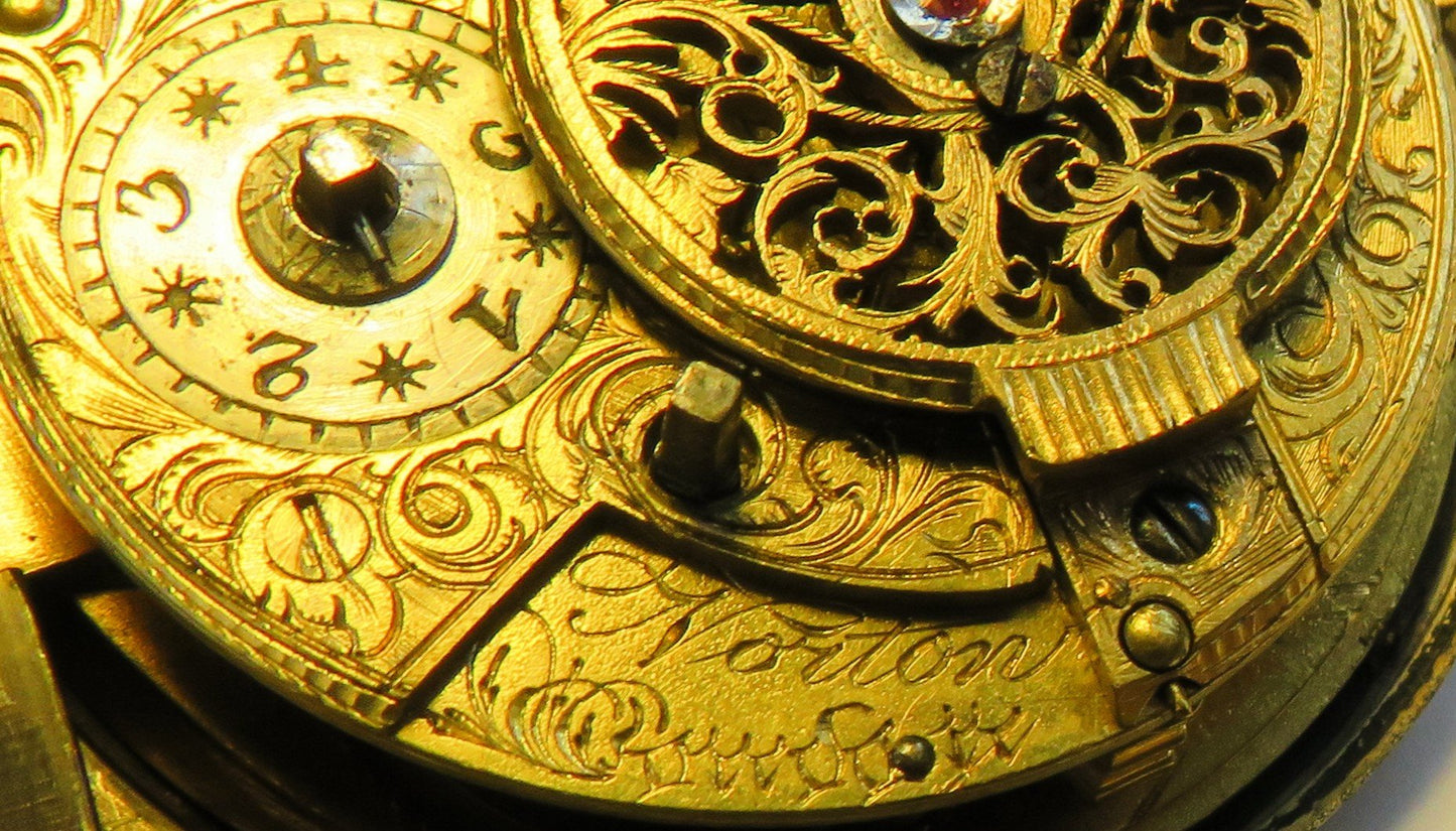 Eardly Norton London Spindeltschenuhr ca. 1775 englischer Hofuhrmacher - Sammler - Uhren