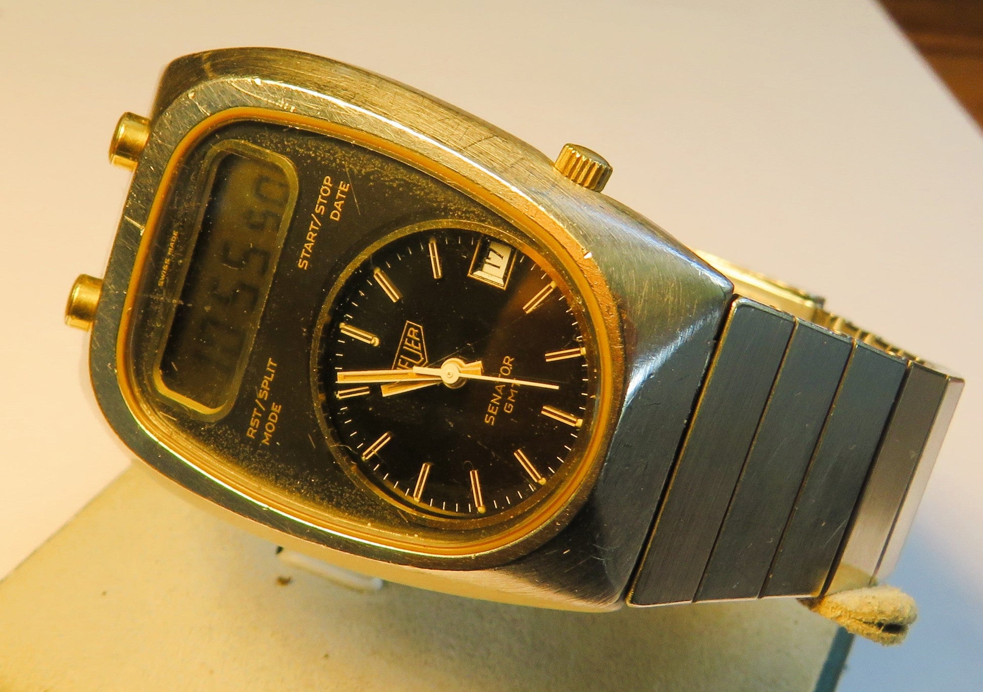 Ed Heuer Senator GMT Ref. 107.413 Digital mechanische Hybrid Luxus HAU - Sammler - Uhren