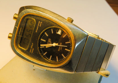 Ed Heuer Senator GMT Ref. 107.413 Digital mechanische Hybrid Luxus HAU - Sammler - Uhren