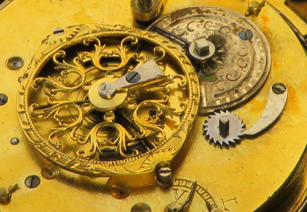 Englische 13cm antike Kutscheruhr Repitition Datum ca. 1760 - Restaurationsobjekt - Sammler - Uhren