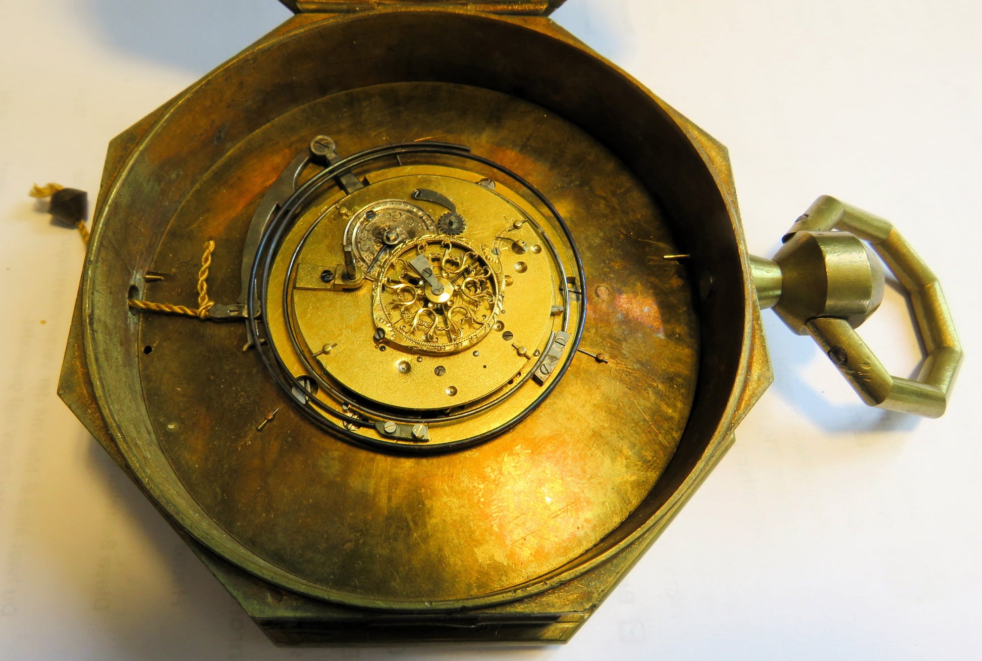 Englische 13cm antike Kutscheruhr Repitition Datum ca. 1760 - Restaurationsobjekt - Sammler - Uhren