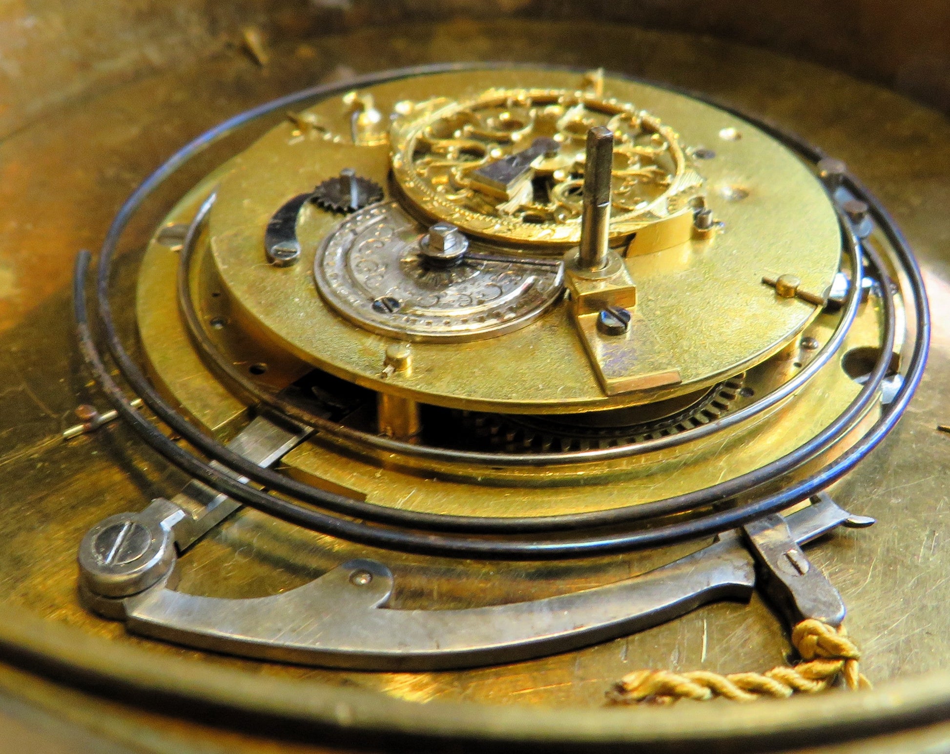 Englische 13cm antike Kutscheruhr Repitition Datum ca. 1760 - Restaurationsobjekt - Sammler - Uhren