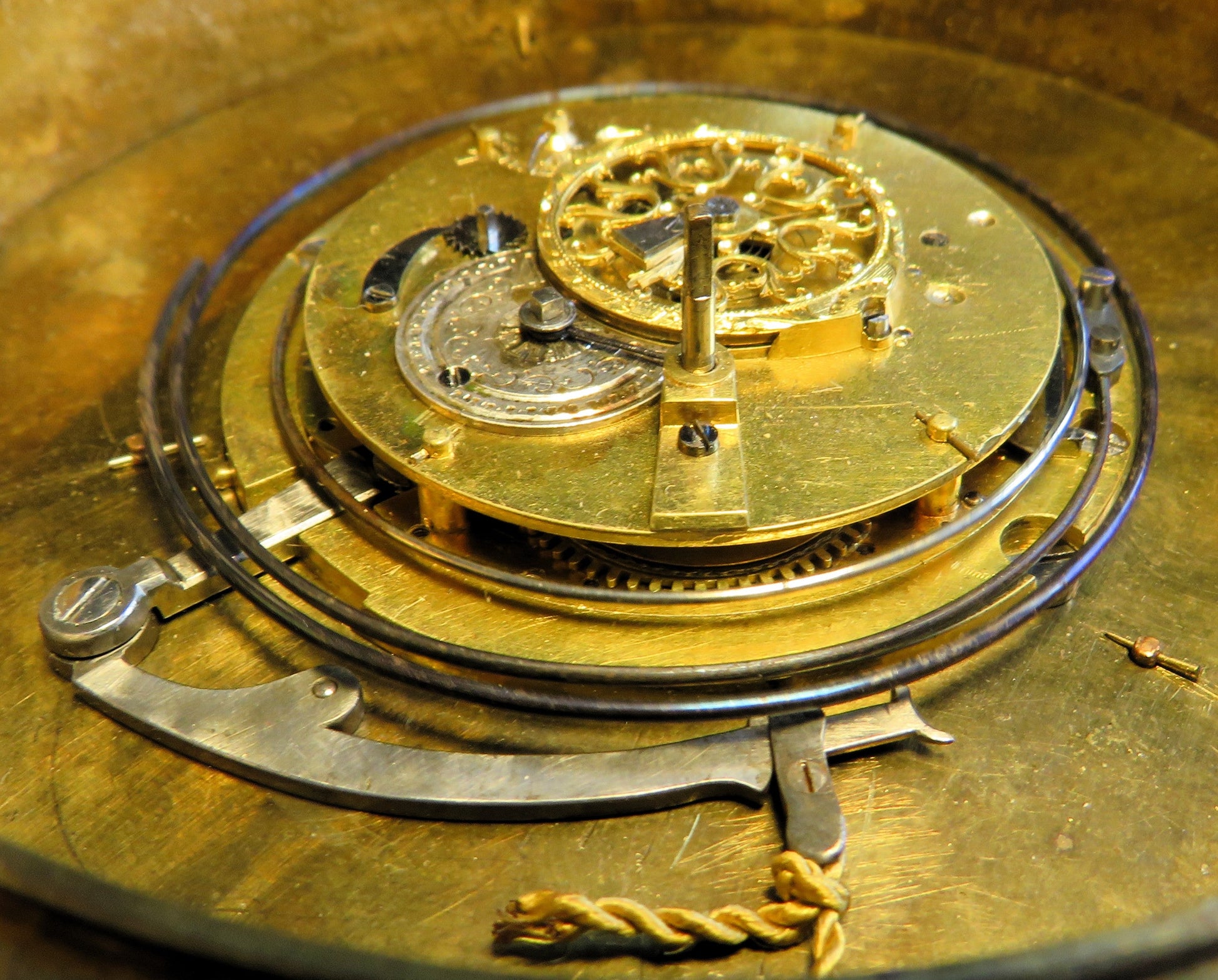 Englische 13cm antike Kutscheruhr Repitition Datum ca. 1760 - Restaurationsobjekt - Sammler - Uhren