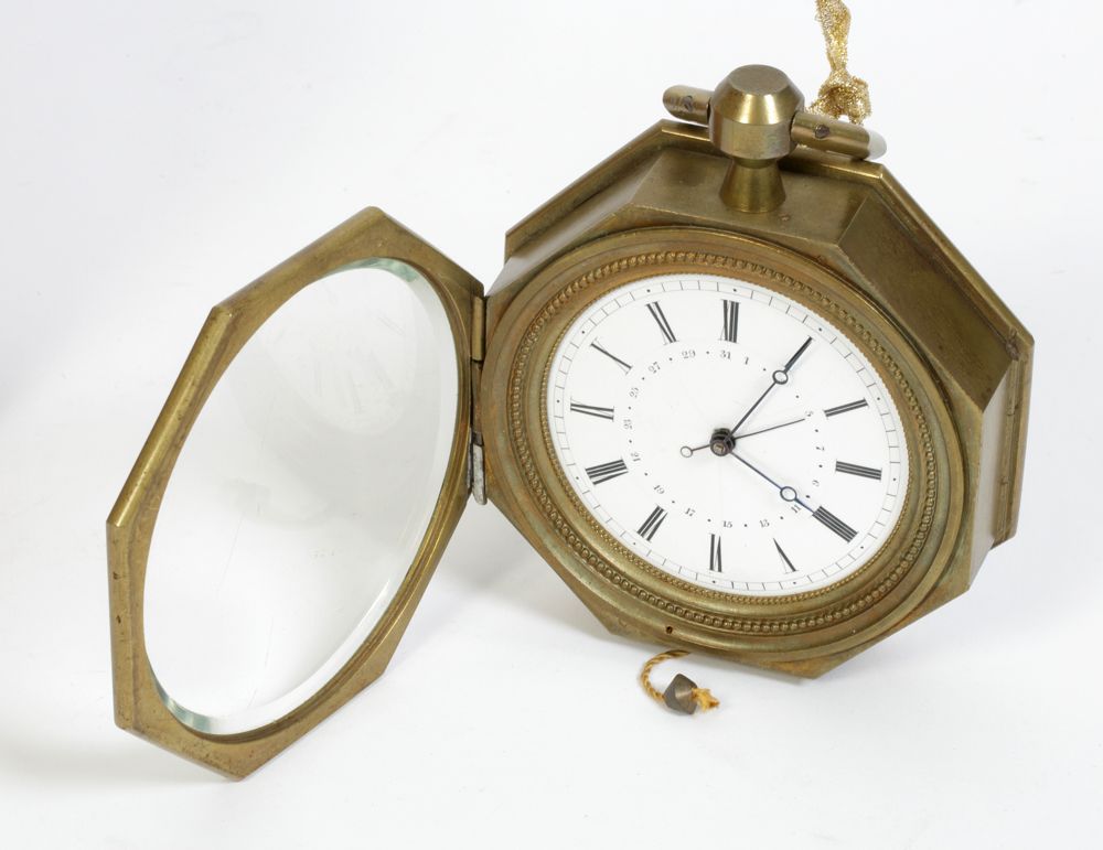 Englische 13cm antike Kutscheruhr Repitition Datum ca. 1760 - Restaurationsobjekt - Sammler - Uhren