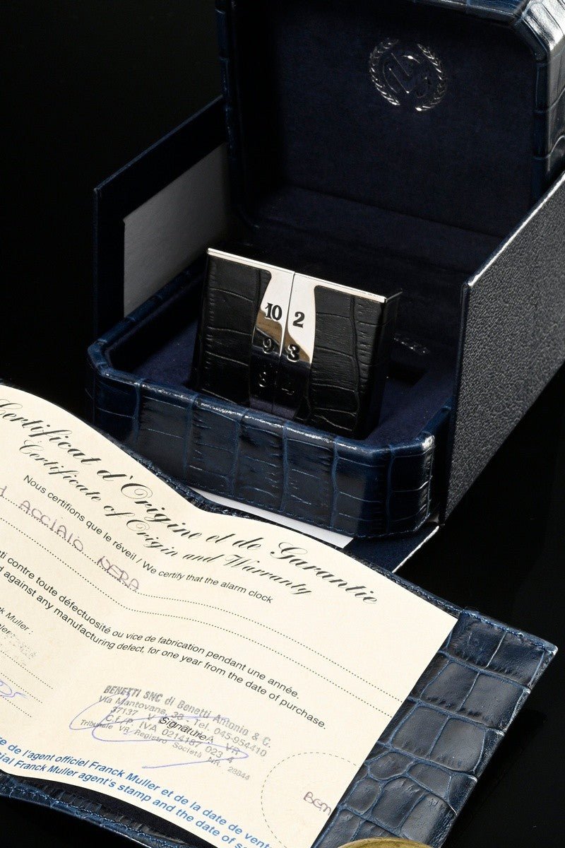 Franck Muller Ermeto seltene Luxus Reise Wecker Tisch Schiebe Uhr Fullset OVP - Sammler-Uhren