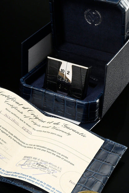 Franck Muller Ermeto seltene Luxus Reise Wecker Tisch Schiebe Uhr Fullset OVP - Sammler-Uhren