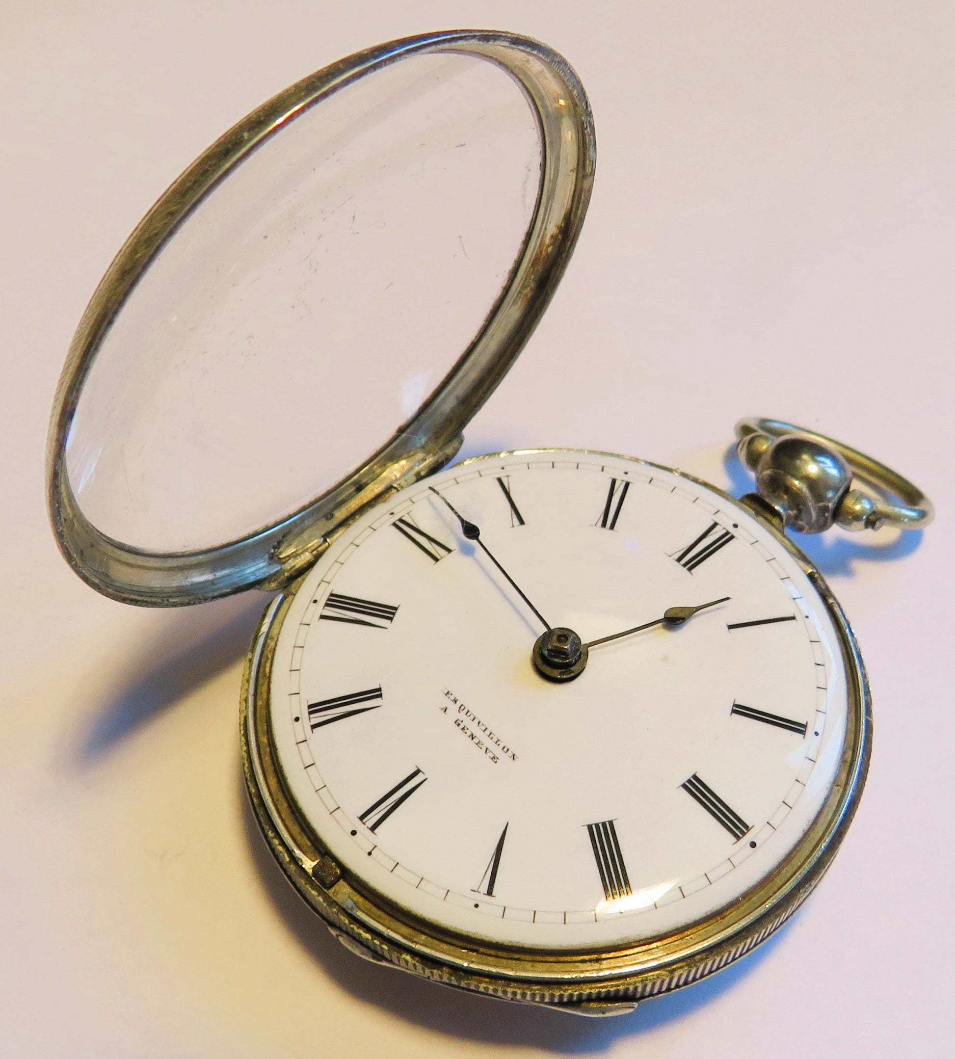 Freres Esquivillon de Choudens Spindel Taschenuhr Silber ca. 1795 - läuft - Sammler - Uhren