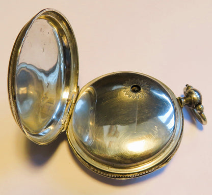 Freres Esquivillon de Choudens Spindel Taschenuhr Silber ca. 1795 - läuft - Sammler - Uhren