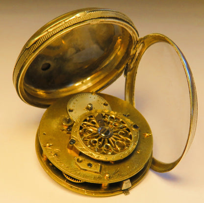 Freres Esquivillon de Choudens Spindel Taschenuhr Silber ca. 1795 - läuft - Sammler - Uhren