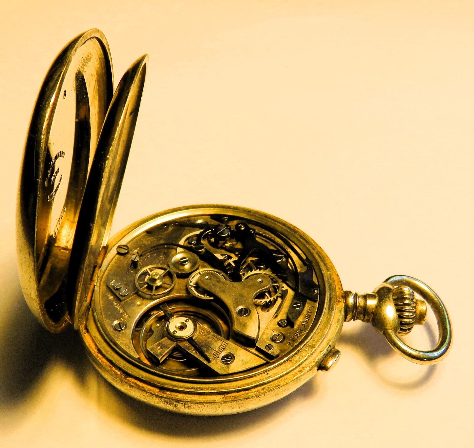 Guinand Rattrapante Split Seconds Schaltrad Chronograph Stoppuhr4 Adjustments - Sammler - Uhren