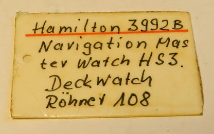 Hamilton Schiffs Marine Chronometer 3992 B Navigation Master Watch 1942 6 ADJ - Sammler - Uhren