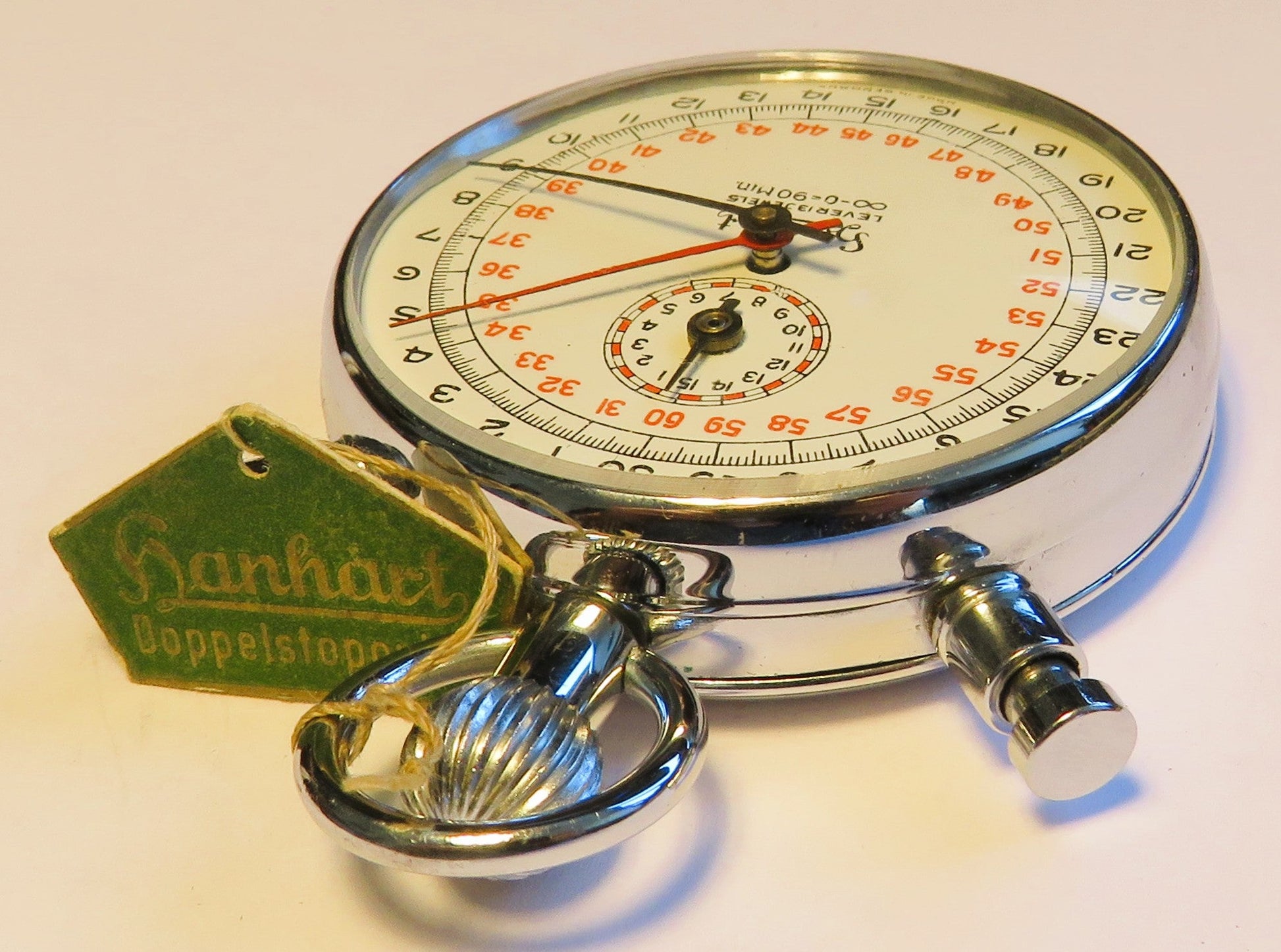 Hanhart NOS nagelneue Stoppuhr Rattrapante in OVP ca. 1960 mechanisch - Sammler - Uhren
