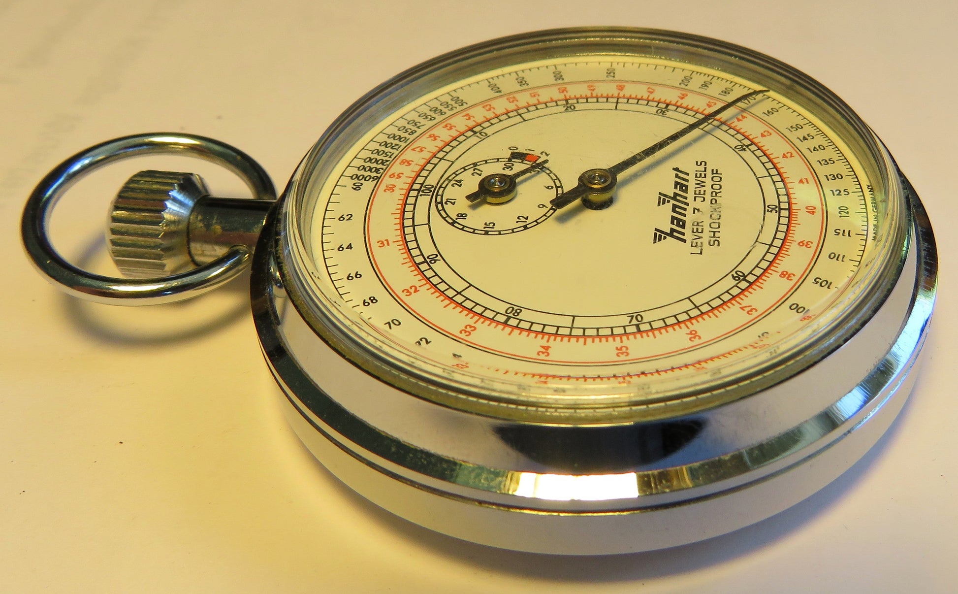 Hanhart Torpedo Laufzeit Artillerie Stoppuhr Bund ca. 1960 Fullset Box Papiere - Sammler - Uhren