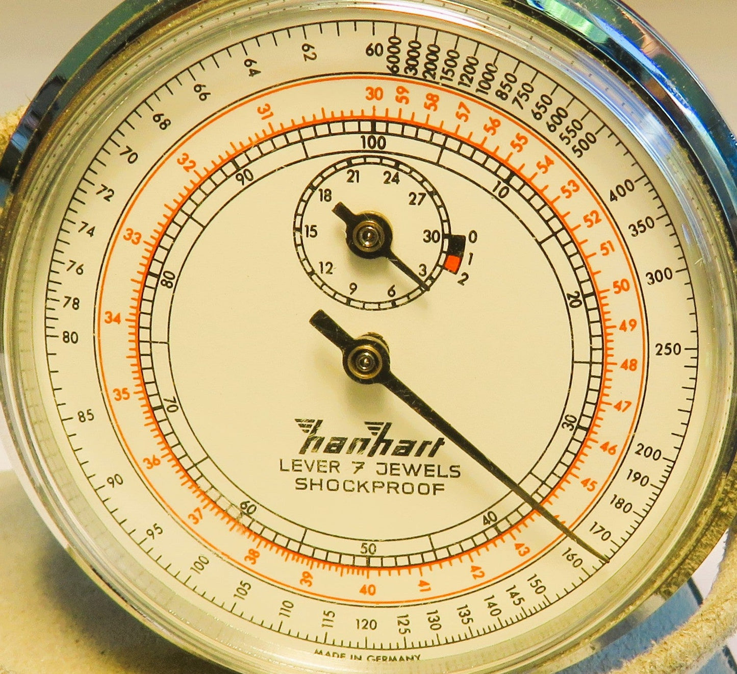 Hanhart Torpedo Laufzeit Artillerie Stoppuhr Bund ca. 1960 Fullset Box Papiere - Sammler - Uhren