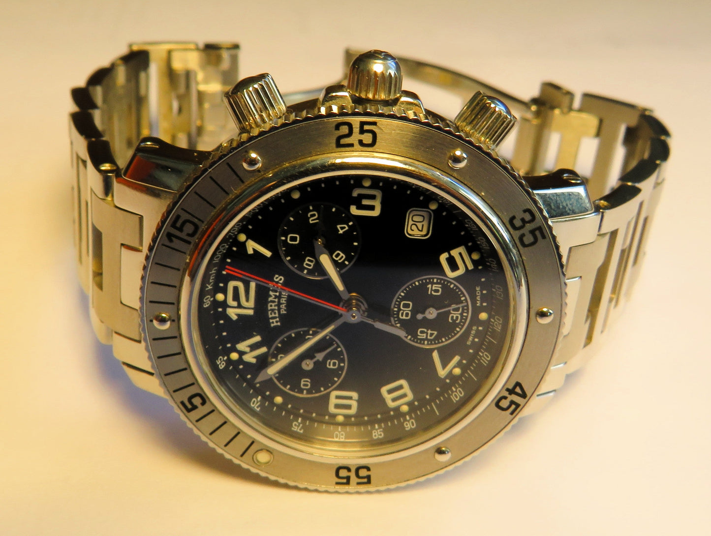 Hermes Clipper Wtach Herren Luxus Chronograph Quarz Originalverpackung Fullset - Sammler - Uhren