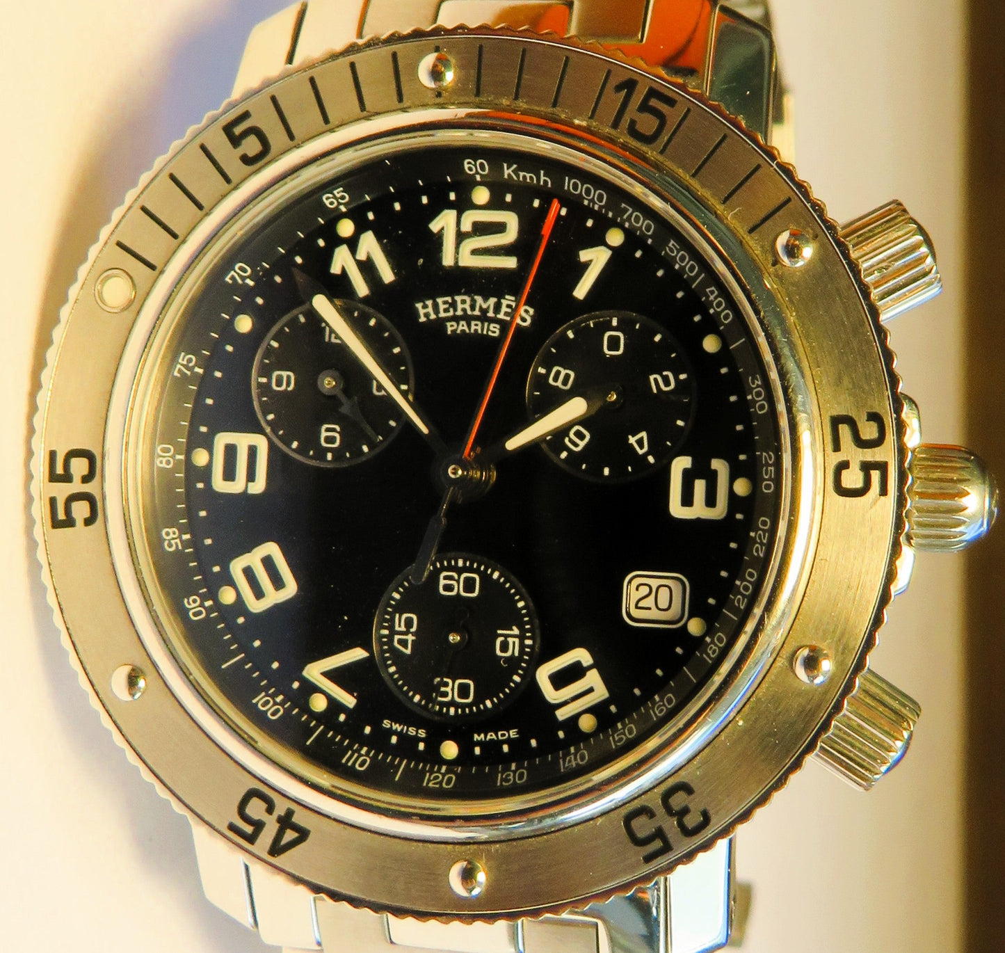 Hermes Clipper Wtach Herren Luxus Chronograph Quarz Originalverpackung Fullset - Sammler - Uhren