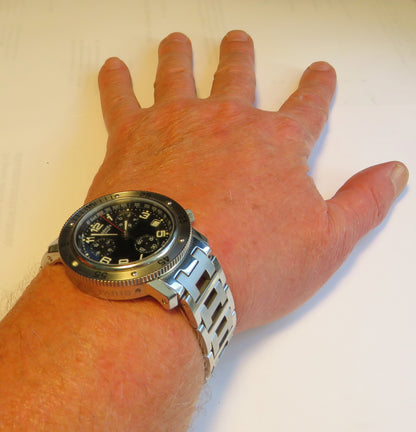 Hermes Clipper Wtach Herren Luxus Chronograph Quarz Originalverpackung Fullset - Sammler - Uhren