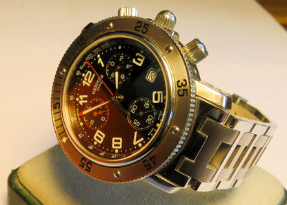Hermes Clipper Wtach Herren Luxus Chronograph Quarz Originalverpackung Fullset - Sammler - Uhren