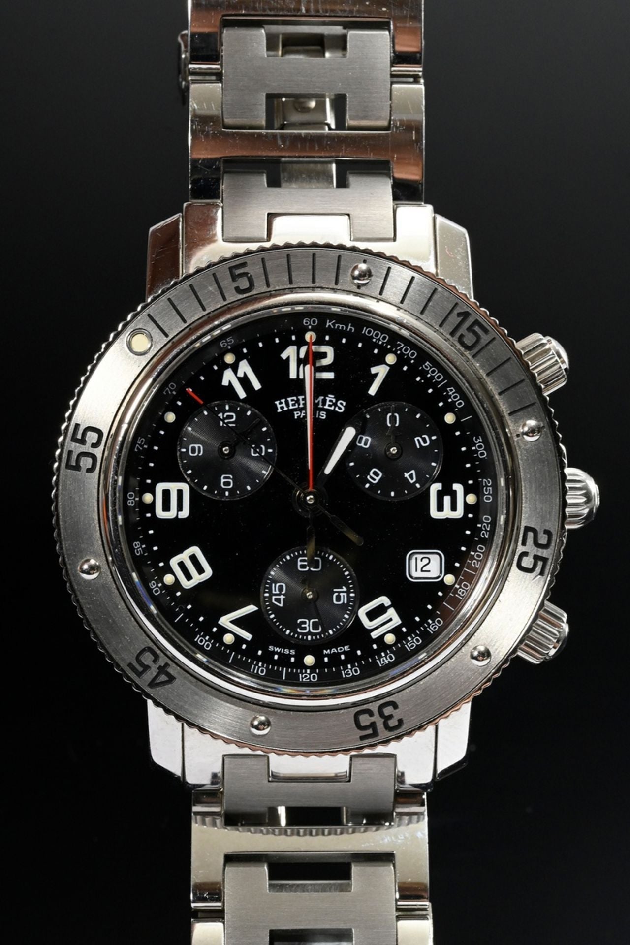 Hermes Clipper Wtach Herren Luxus Chronograph Quarz Originalverpackung Fullset - Sammler - Uhren