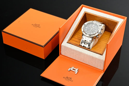 Hermes Clipper Wtach Herren Luxus Chronograph Quarz Originalverpackung Fullset - Sammler - Uhren