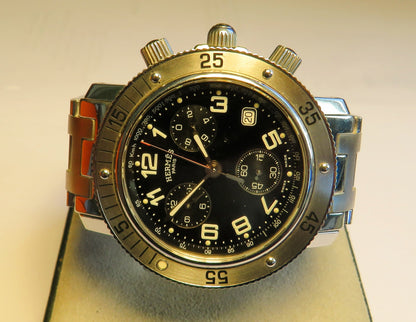 Hermes Clipper Wtach Herren Luxus Chronograph Quarz Originalverpackung Fullset - Sammler - Uhren