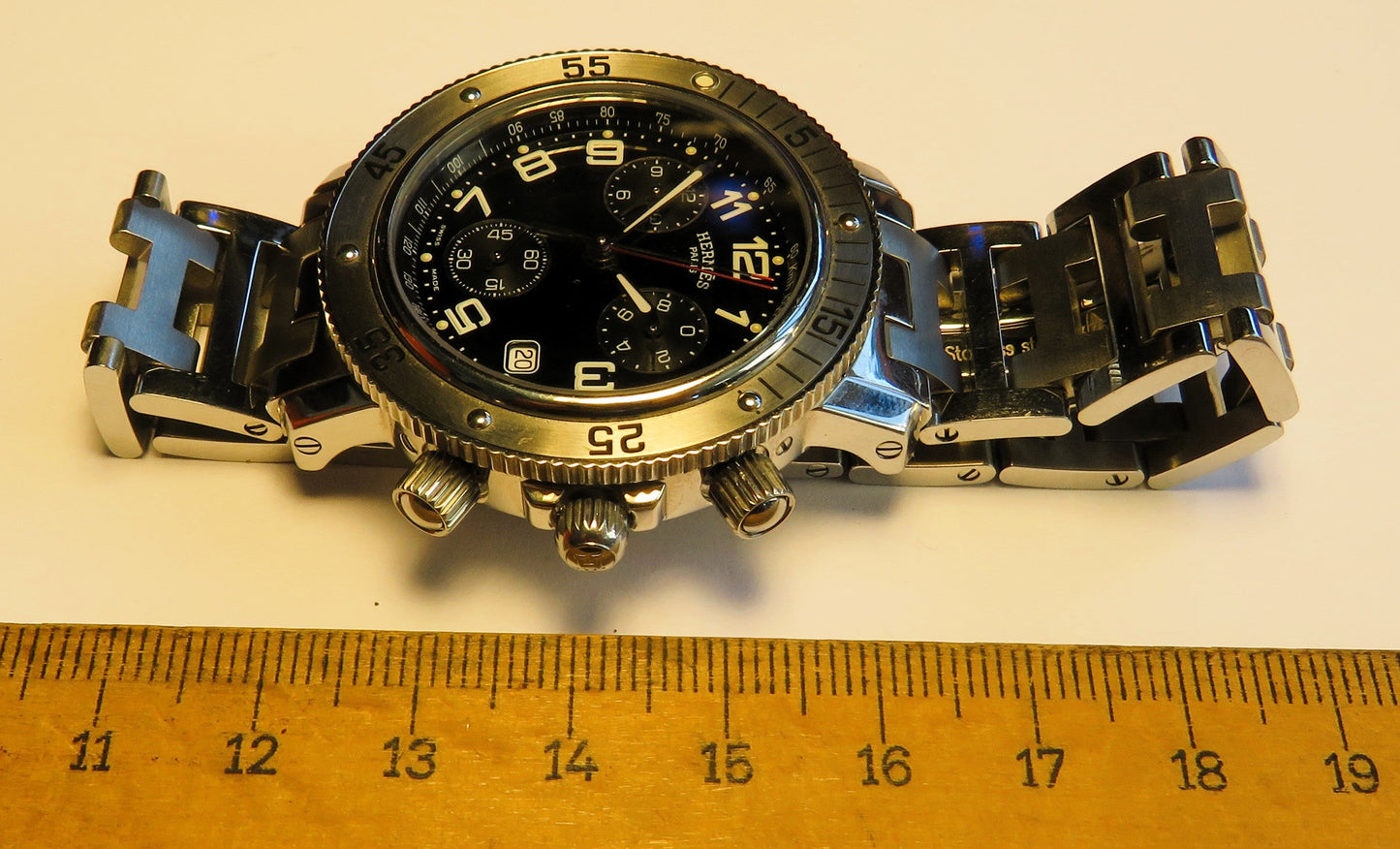 Hermes Clipper Wtach Herren Luxus Chronograph Quarz Originalverpackung Fullset - Sammler - Uhren