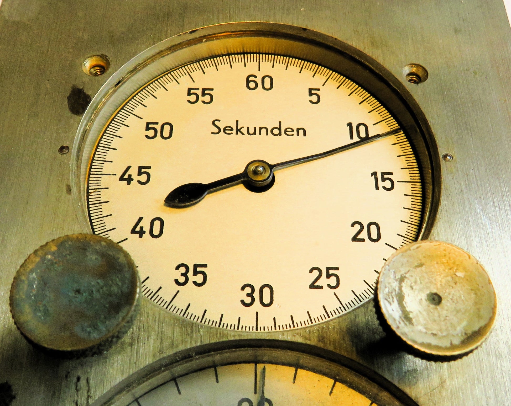 Hessischer Rundfunk TV ralte unbekannte mechanische Doppel Stoppuhr ca. 1957 - Sammler - Uhren