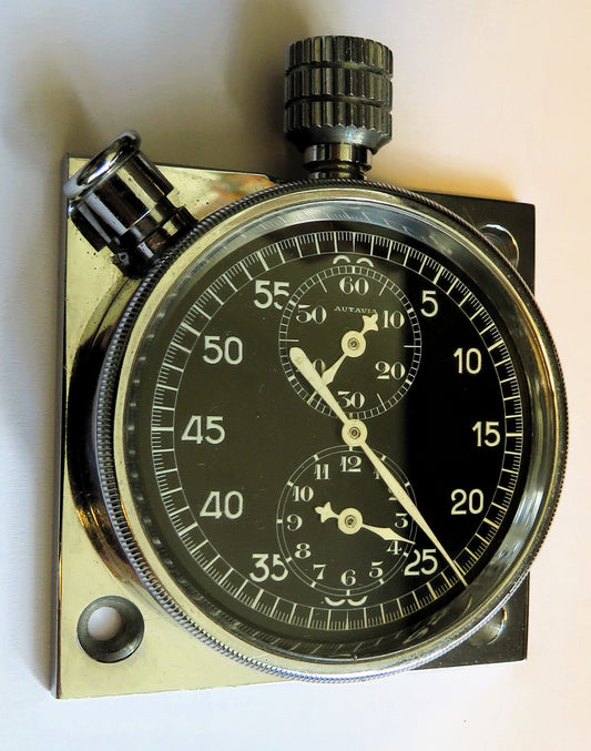 Heuer Autavia Rallye Stoppuhr Chronograph auf Platte ca. 1930 Oldtimer - Sammler - Uhren