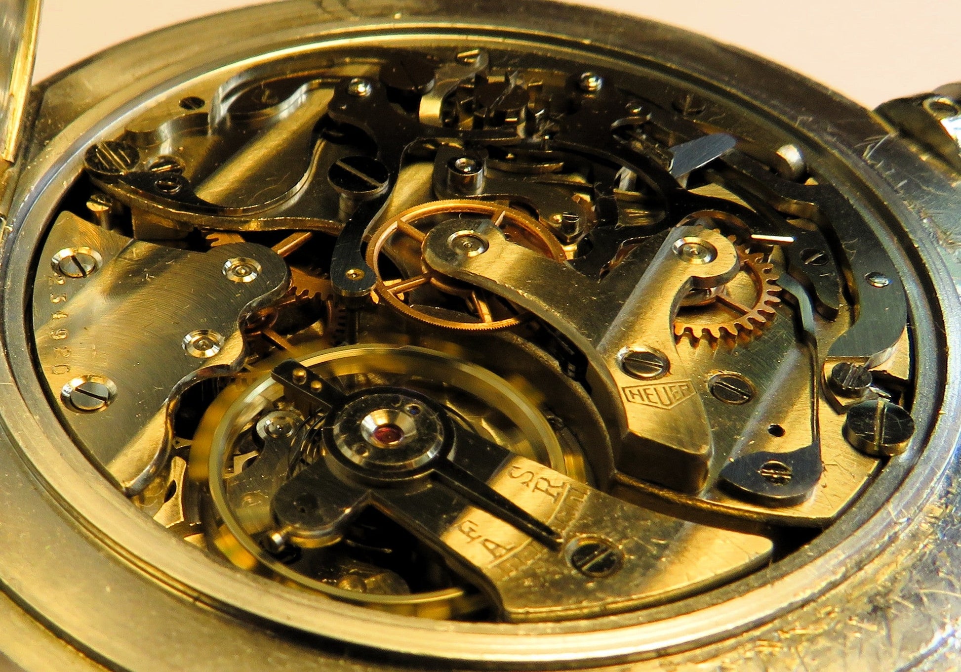 Heuer Biel Stoppuhr Schaltnocken Rattrapante ca. 1960 Chronograph Semikrograph - Sammler-Uhren