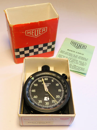 Heuer Monte Carlo 60-300 Rallye Stoppuhr Fullset Ovp Bedienungsanleitung - Sammler-Uhren