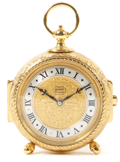 Imhof Trianon mechanischer Tischwecker Messing ca. 1960 - Sammler - Uhren