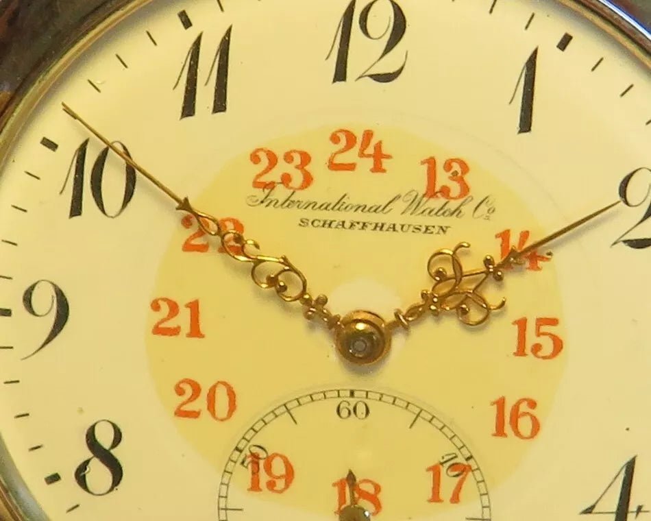 International Watch IWC Schaffhausen 0,800 Silber Taschenuhr HTU ca. 1910 - Sammler - Uhren